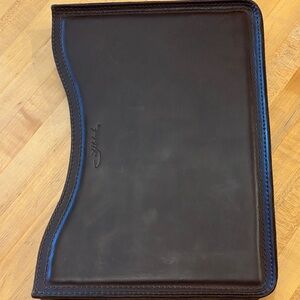 Stylish Saddleback dark brown Leather Laptop sleeve